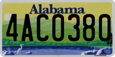 AL license plate 4AC0380