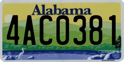 AL license plate 4AC0381