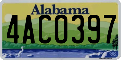 AL license plate 4AC0397