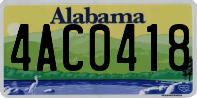AL license plate 4AC0418