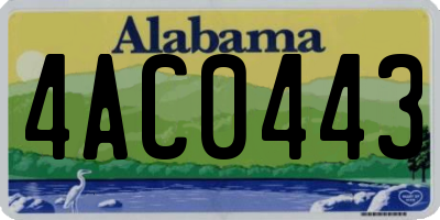 AL license plate 4AC0443