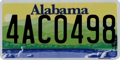 AL license plate 4AC0498