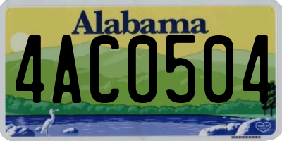 AL license plate 4AC0504