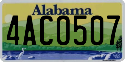 AL license plate 4AC0507