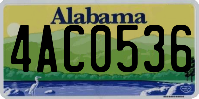 AL license plate 4AC0536