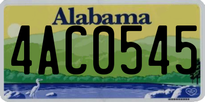 AL license plate 4AC0545