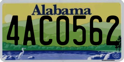 AL license plate 4AC0562
