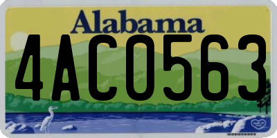 AL license plate 4AC0563
