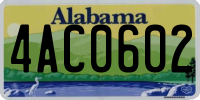 AL license plate 4AC0602