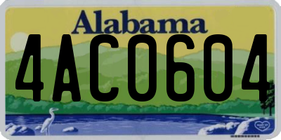 AL license plate 4AC0604