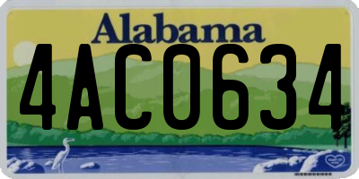 AL license plate 4AC0634