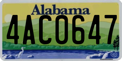 AL license plate 4AC0647