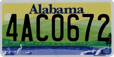 AL license plate 4AC0672