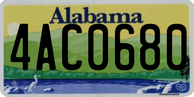 AL license plate 4AC0680