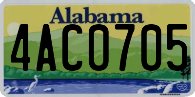 AL license plate 4AC0705