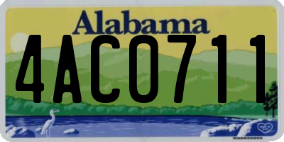 AL license plate 4AC0711