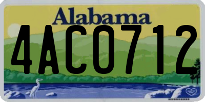AL license plate 4AC0712