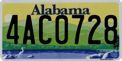 AL license plate 4AC0728