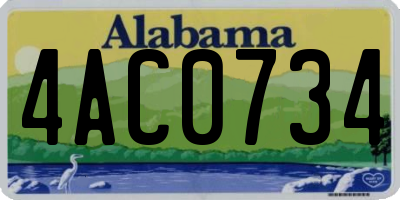 AL license plate 4AC0734