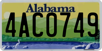 AL license plate 4AC0749