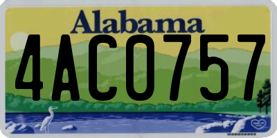 AL license plate 4AC0757
