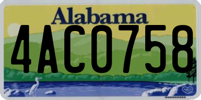 AL license plate 4AC0758