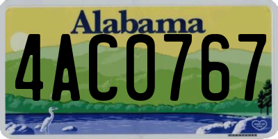 AL license plate 4AC0767