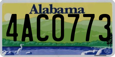 AL license plate 4AC0773