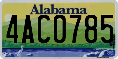AL license plate 4AC0785