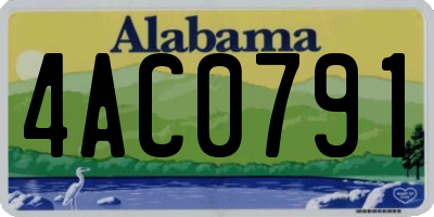 AL license plate 4AC0791