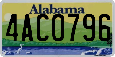 AL license plate 4AC0796