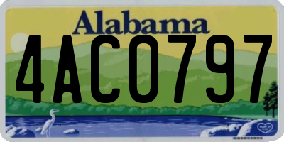AL license plate 4AC0797