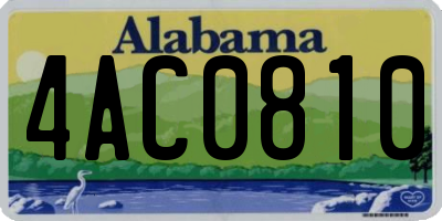 AL license plate 4AC0810