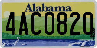 AL license plate 4AC0820