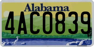 AL license plate 4AC0839