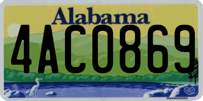 AL license plate 4AC0869
