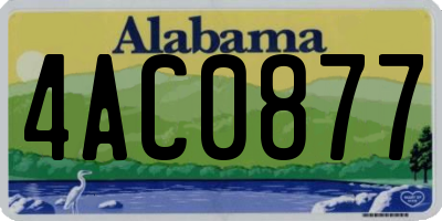 AL license plate 4AC0877