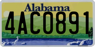 AL license plate 4AC0891