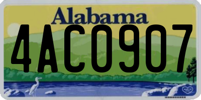 AL license plate 4AC0907