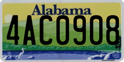 AL license plate 4AC0908