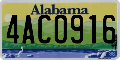 AL license plate 4AC0916