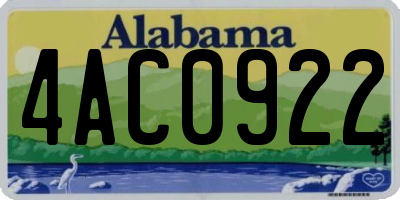 AL license plate 4AC0922