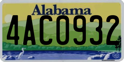 AL license plate 4AC0932