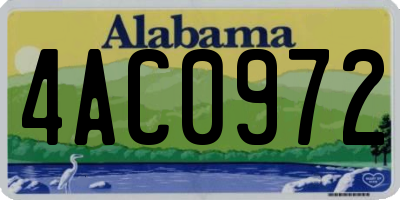 AL license plate 4AC0972