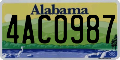 AL license plate 4AC0987