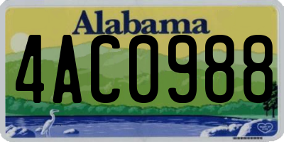 AL license plate 4AC0988