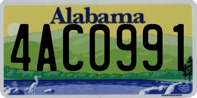 AL license plate 4AC0991