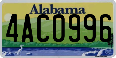 AL license plate 4AC0996