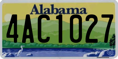 AL license plate 4AC1027