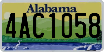 AL license plate 4AC1058